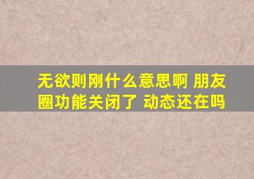 无欲则刚什么意思啊 朋友圈功能关闭了 动态还在吗